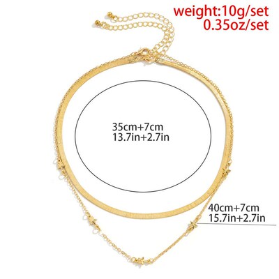 Jewelry hip hop double-layer star chain simple clavicle Chai
