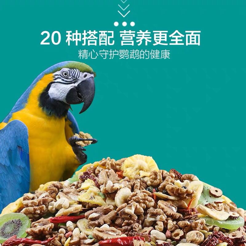 鹦鹉王国中大型鹦鹉无壳粮金刚葵花亚马逊灰机水果滋养丸饲料鸟食