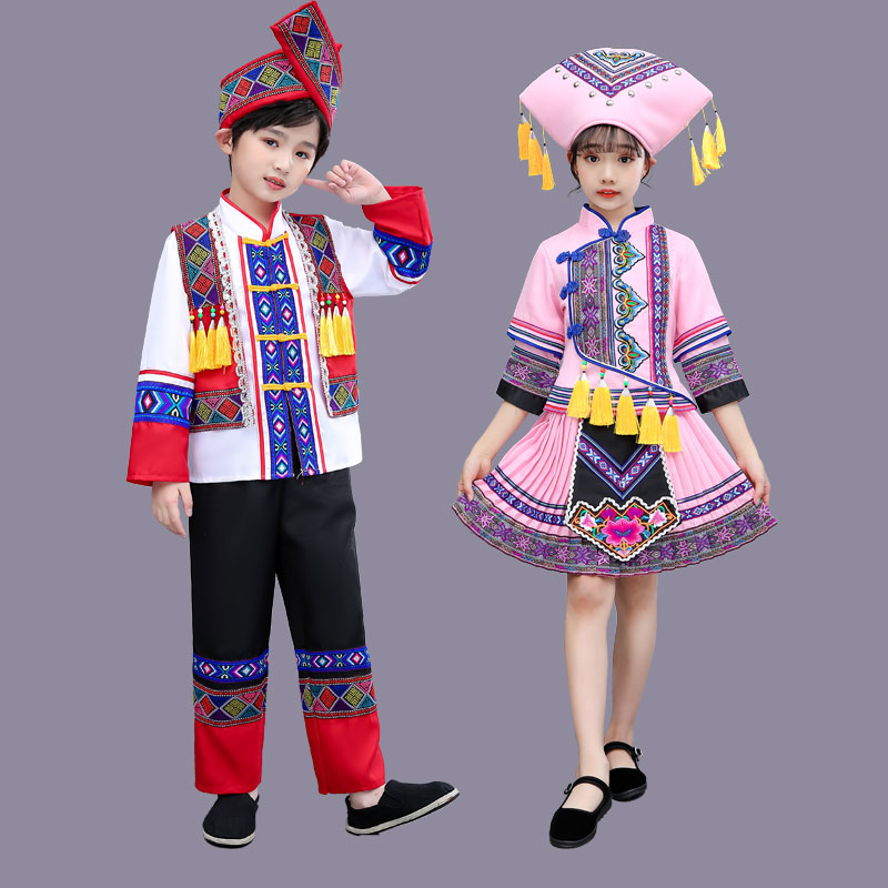 三月三民族服装儿童幼儿园男童少数民族演出服广西壮族表演服女童