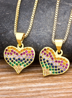 New Design Fashion Heart Pendent For Women Charm Chain Neckl