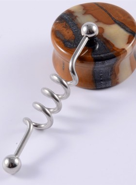 1Pcs Surgical Steel Snake Industrial Barbell Ring Ear Nipple