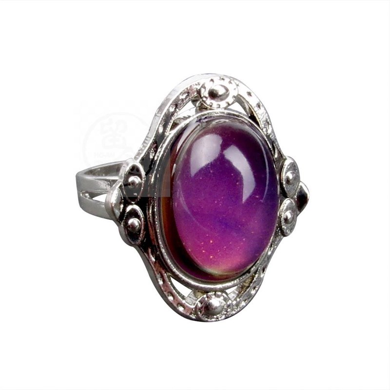 。Retro palace gem temperature sensitive mood color changing