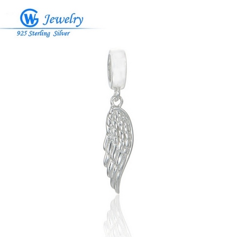S193 羽毛银吊坠 925纯银珠子吊坠DIY银珠串珠搭配手錬Beads