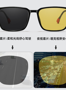 翻盖磁吸套镜男款近视眼镜三合一偏D光太阳眼镜夹片抗UV开车太阳