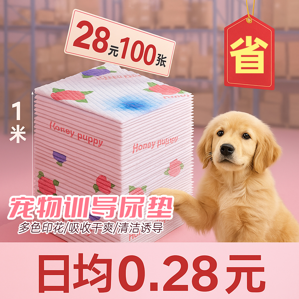 狗尿垫加厚除臭吸水防漏100片宠物尿片尿不湿一次性尿布厕所专用