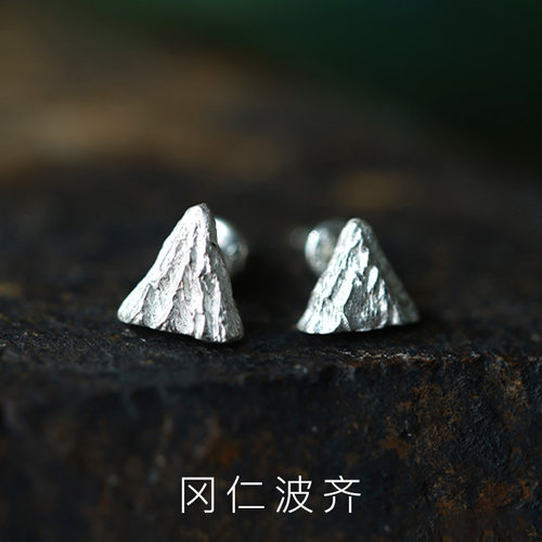 手工999纯银冈仁波齐耳钉