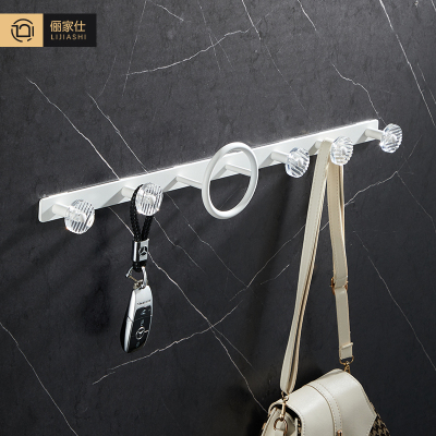 创意门后挂钩衣帽钩轻奢浴室太空铝挂衣架卧室白色壁挂排钩免打孔