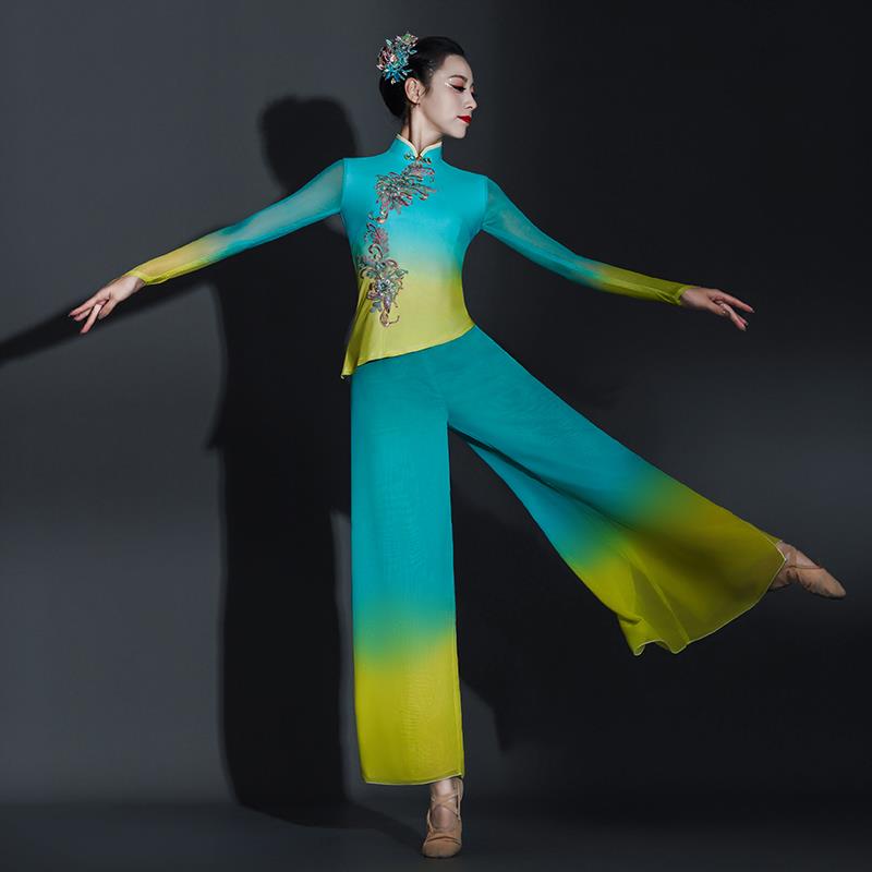 好货古典舞蹈演出服女2025新款茉莉花开扇子伞舞秧歌表演服装套装
