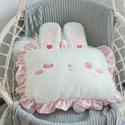 极速Pink Rabbit Square pillow With Cute Bunny Ears Lolita la