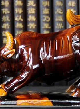 牛陶瓷牛黄牛水牛生肖牛摆件工艺品礼品家居装饰品缺角卧牛