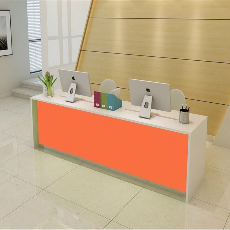 爱艺新款时尚简约办公前台接待台公司接待台迎宾台办公吧台收银台