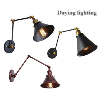 好货Adjustable Wall Sconce Metal Industrial Retro Lamp E27