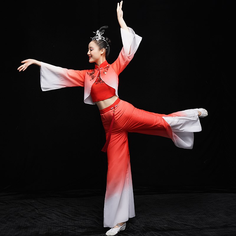 好货秧歌舞蹈服装演出服女古典舞飘逸成人现代舞广场扇子舞伞舞套