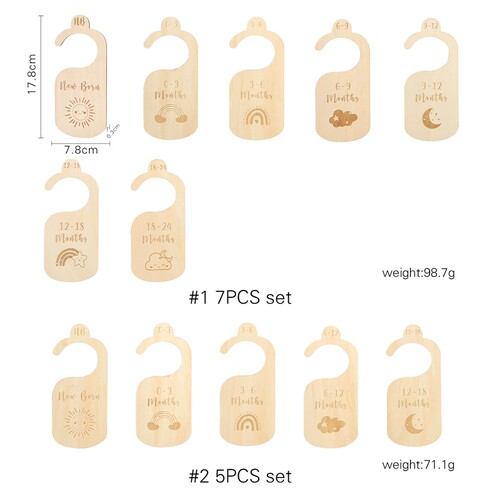 极速A Set Baby Nursery Closet Dividers Wooden Rainbow Clothe