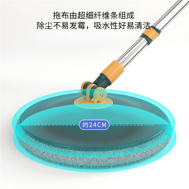 家用旋转拖把单桶手动省力圆桶拖地神器不锈钢一拖净加强杆墩布桶