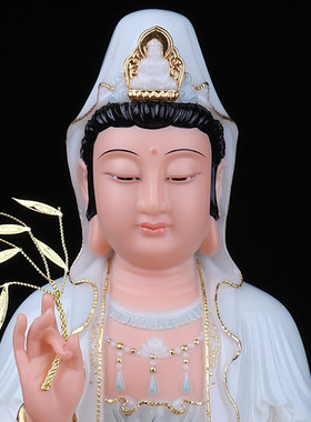 汉白玉佛像观世音观音佛像供奉家用佛堂摆件居家供奉娑婆三圣佛像