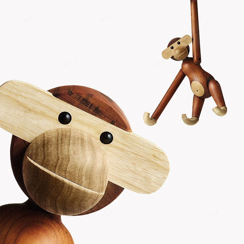 Nordic style decoration ins Denmark solid wood monkey puppe