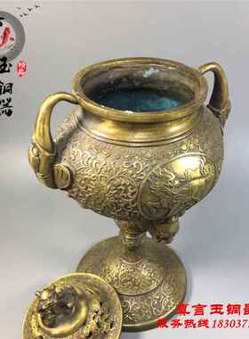 好货纯铜香炉象鼻麒麟香薰炉檀香炉仿古古玩工艺礼品摆饰居家装饰