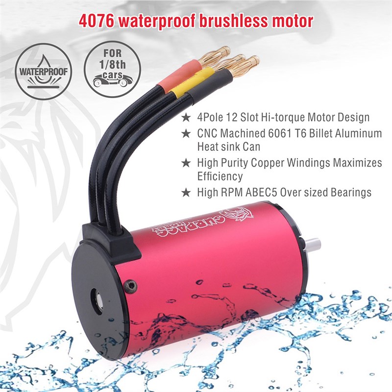 4076无刷2200kv电机150A防水电调金刚系列RC模型车无刷马达新品