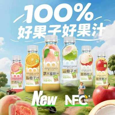 新疆包邮不止夏天100％椰子水NFC果汁480ml*15瓶整箱橙汁荔枝汁苹