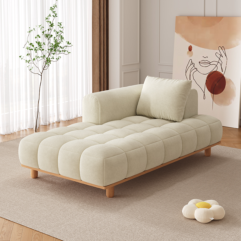 法式原木奶油风美人贵妃躺椅