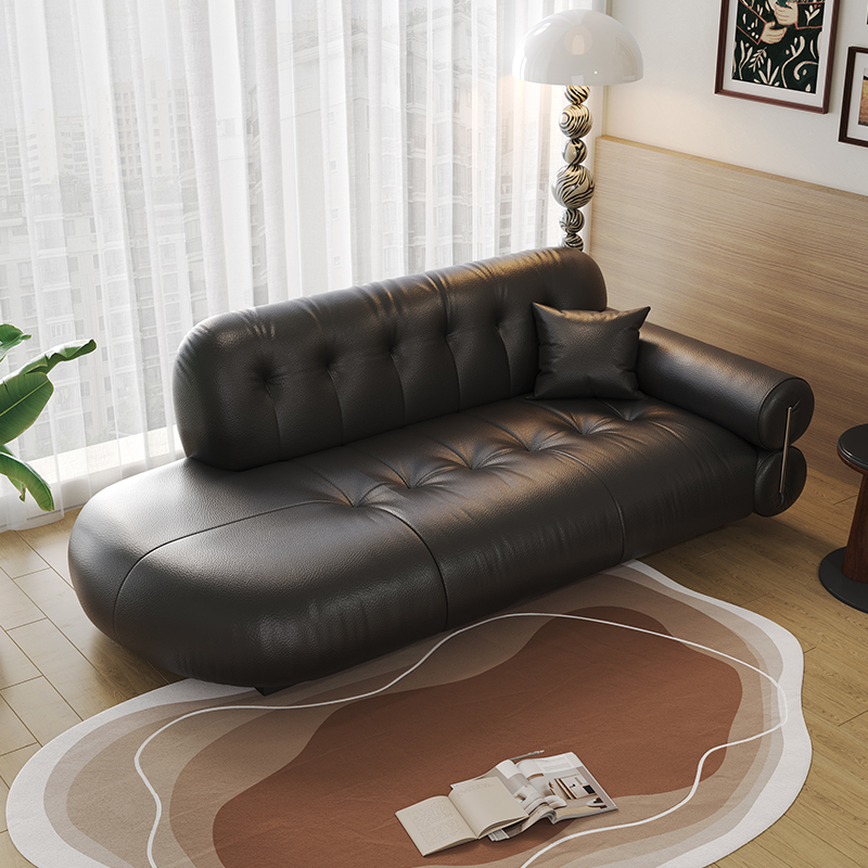 复古风小户型黑糖云朵沙发贵妃椅