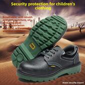 宏益聚氨酯底实心牛皮防碎防刺劳动防护鞋