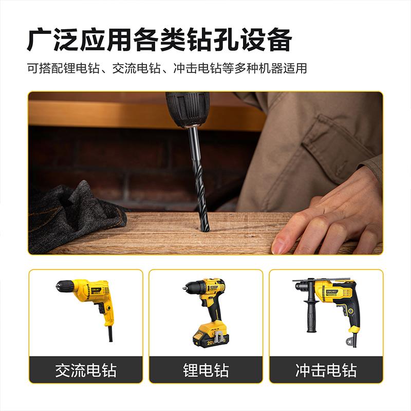 得力工具 直柄麻花钻冲击钻头高速钢金属打孔钻头手电钻专用套装*