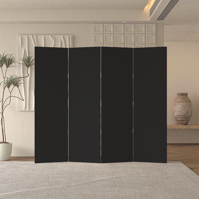 简约现代屏风隔断客厅卧室可折叠移动遮挡高级感黑色办公室背景墙