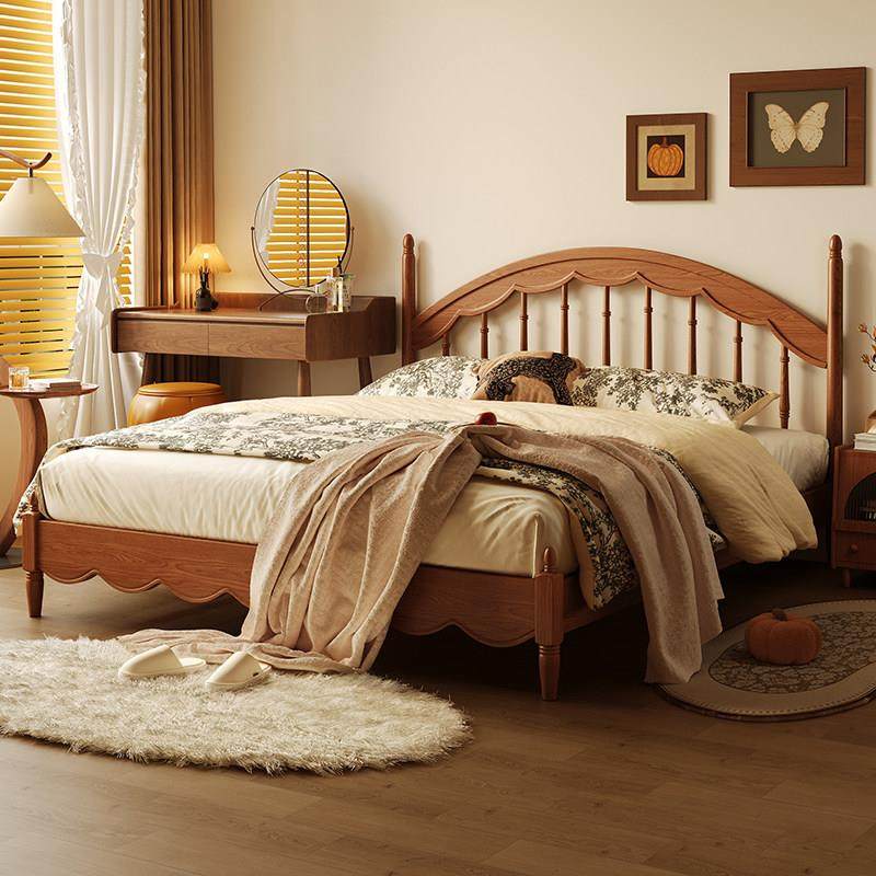 法式覆古全实木床主卧高箱储物涟漪波浪床中古温莎床双人实木婚床,住宅家具,实木床,淘宝优惠券,粉丝福利购,淘宝优惠卷