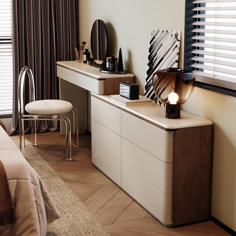 30cm实木烤漆卧室床尾梳妆台斗柜一体超窄超薄化妆台桌现代简约