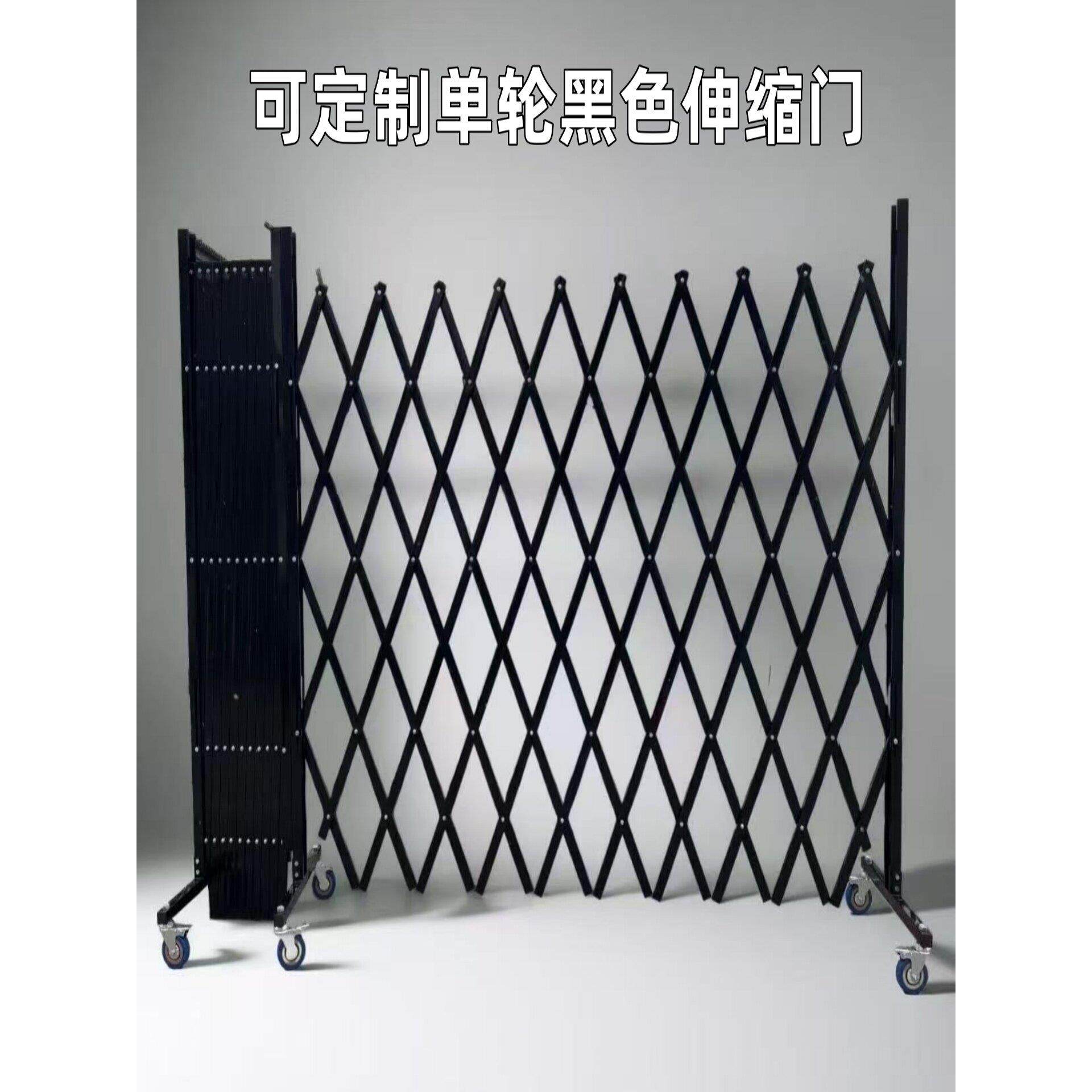 不锈钢伸缩围栏手动推拉门可移动折叠防护栏安全围栏