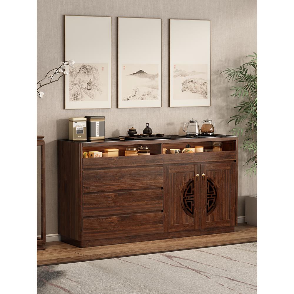 新中式茶台茶桌智能茶吧机2025新款家用小户型餐边柜茶水一体柜子