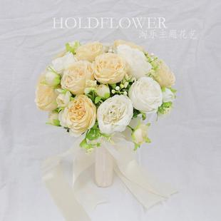 手捧花新娘结婚韩式婚礼花球婚纱照捧花假花伴娘拍照道具花束仿真