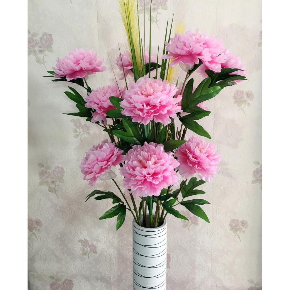 真牡丹花束落地客厅室内摆件塑料绢花干花假花装饰花永生花艺