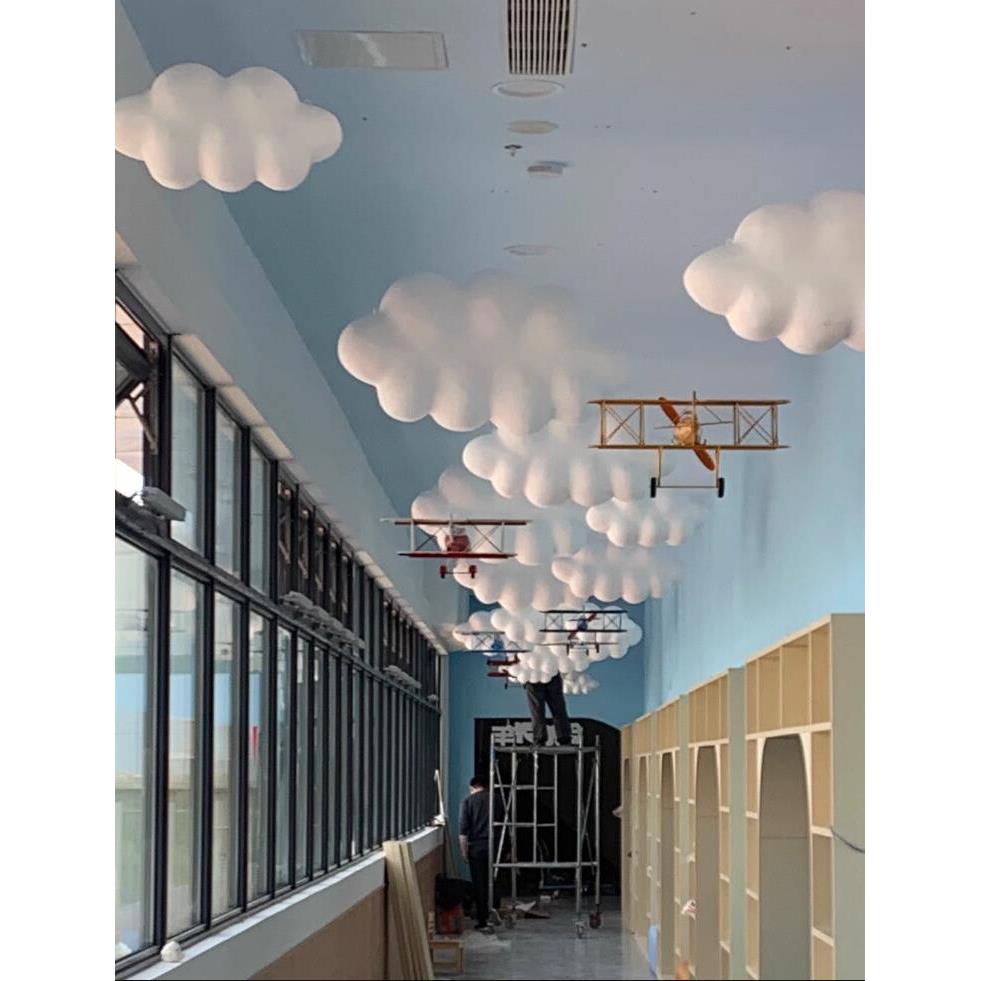 泡沫白云朵星空儿童摄影背景商场童装店铺装饰幼儿园学校吊饰布置