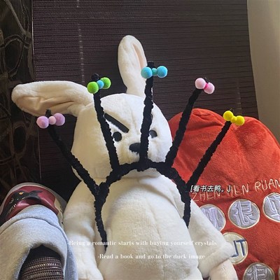 现货速发无聊了 戴一个发箍小魔蒙娜 可爱蝴蝶结扭扭棒发饰创