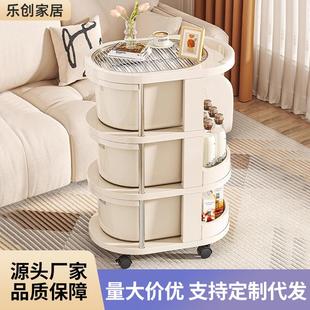 家用小推车置物架零食饮料收纳架客厅卧室带轮便捷多层整理储物架