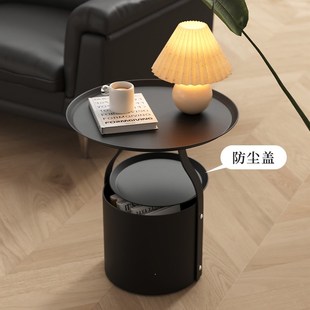 沙发边几家用客厅储物小茶几可移动奶油风床头小桌子休闲阳台圆桌