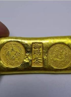 实心合金民国袁大头孙中山双旗金条大清御赐工艺品金条