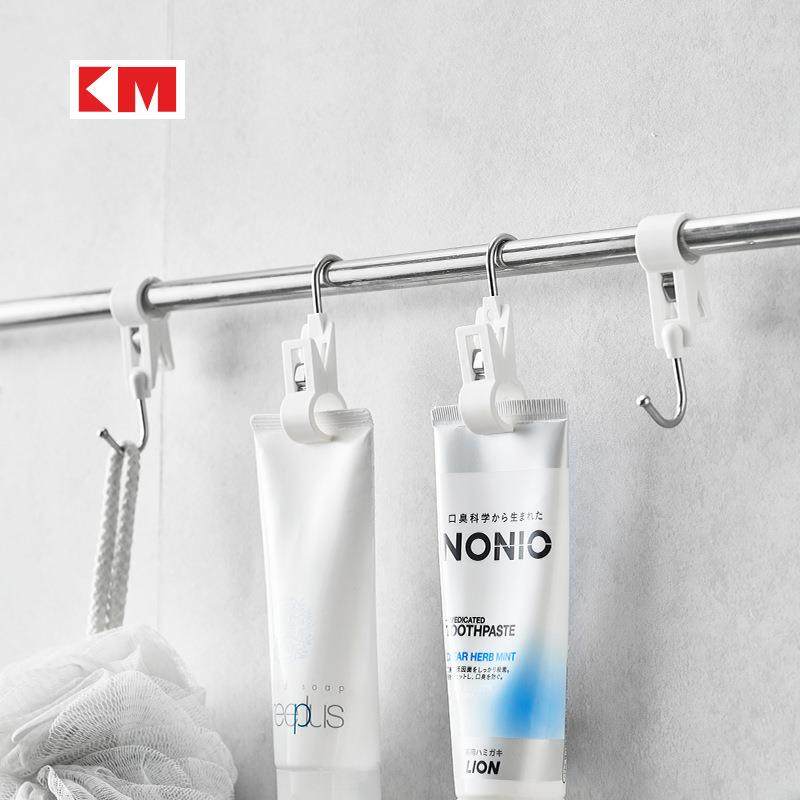 多功能夹子挂钩家用一体厨房便利小夹子卫生间浴室夹管夹杆挂钩夹