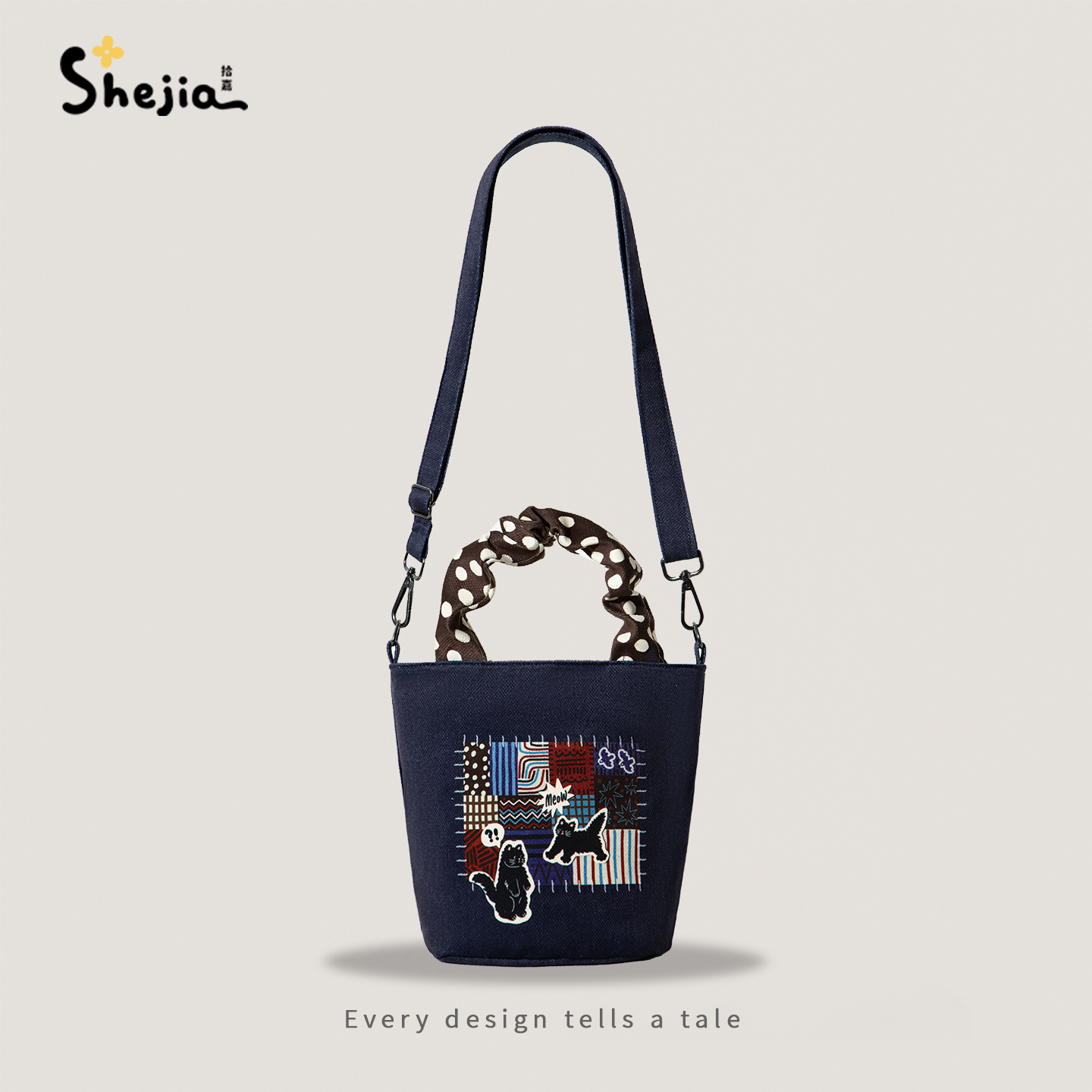 拾嘉咋呼小黑猫2025年新款斜挎包