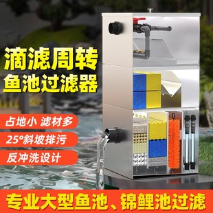 反冲洗鱼池过滤箱户外锦鲤池过滤系统不锈钢净水设备水循环过滤器