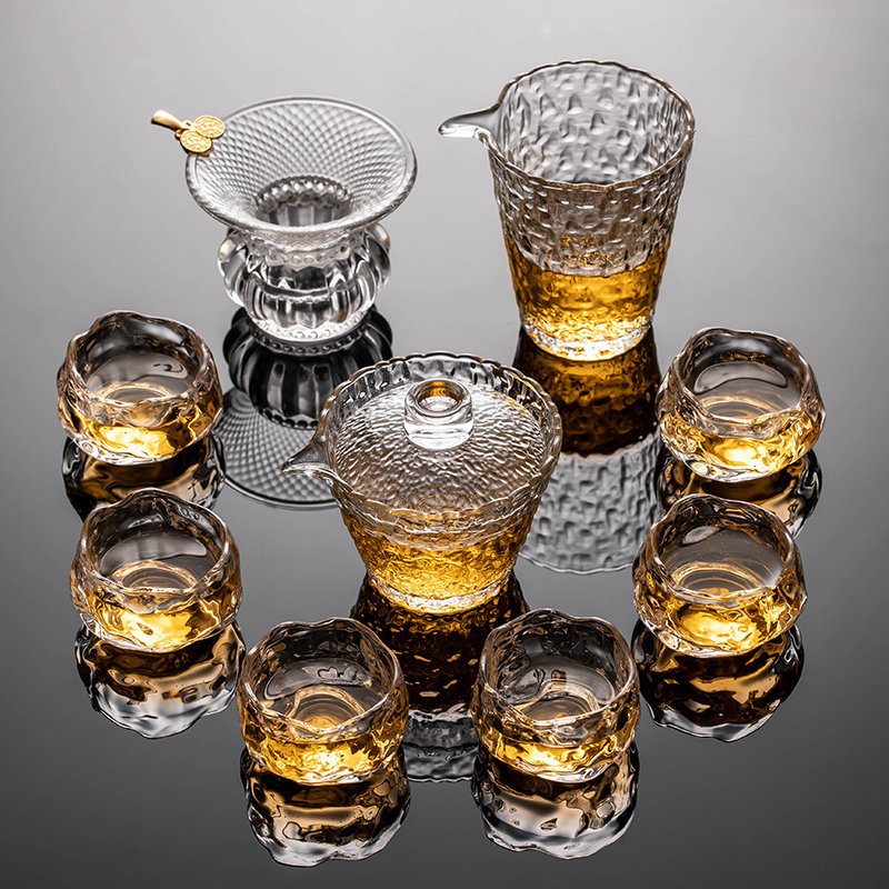 玻璃茶具套装家用客厅泡茶盖碗办公会客功夫茶杯茶盘整套泡茶神器,餐饮具,功夫茶具,淘宝优惠券,粉丝福利购,淘宝优惠卷