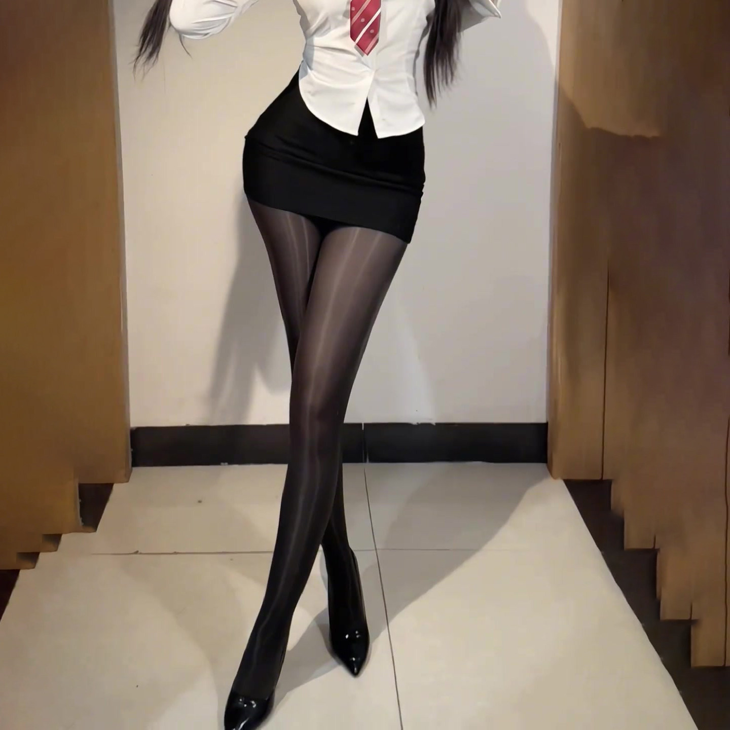 极简黑色连裤袜女2026新款时尚透气高透百搭修身美腿袜女士打底袜