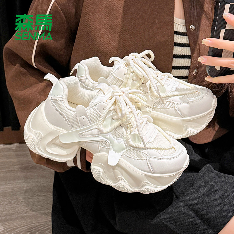 森马厚底老爹鞋女款2026秋季新款百搭巨好看爆款增高休闲运动鞋子