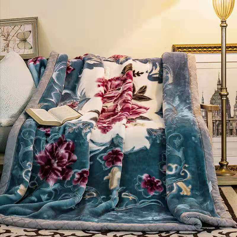 2026新款正品花绒毛毯 婚庆大红双层加厚毯子 结婚礼品双人盖毯被