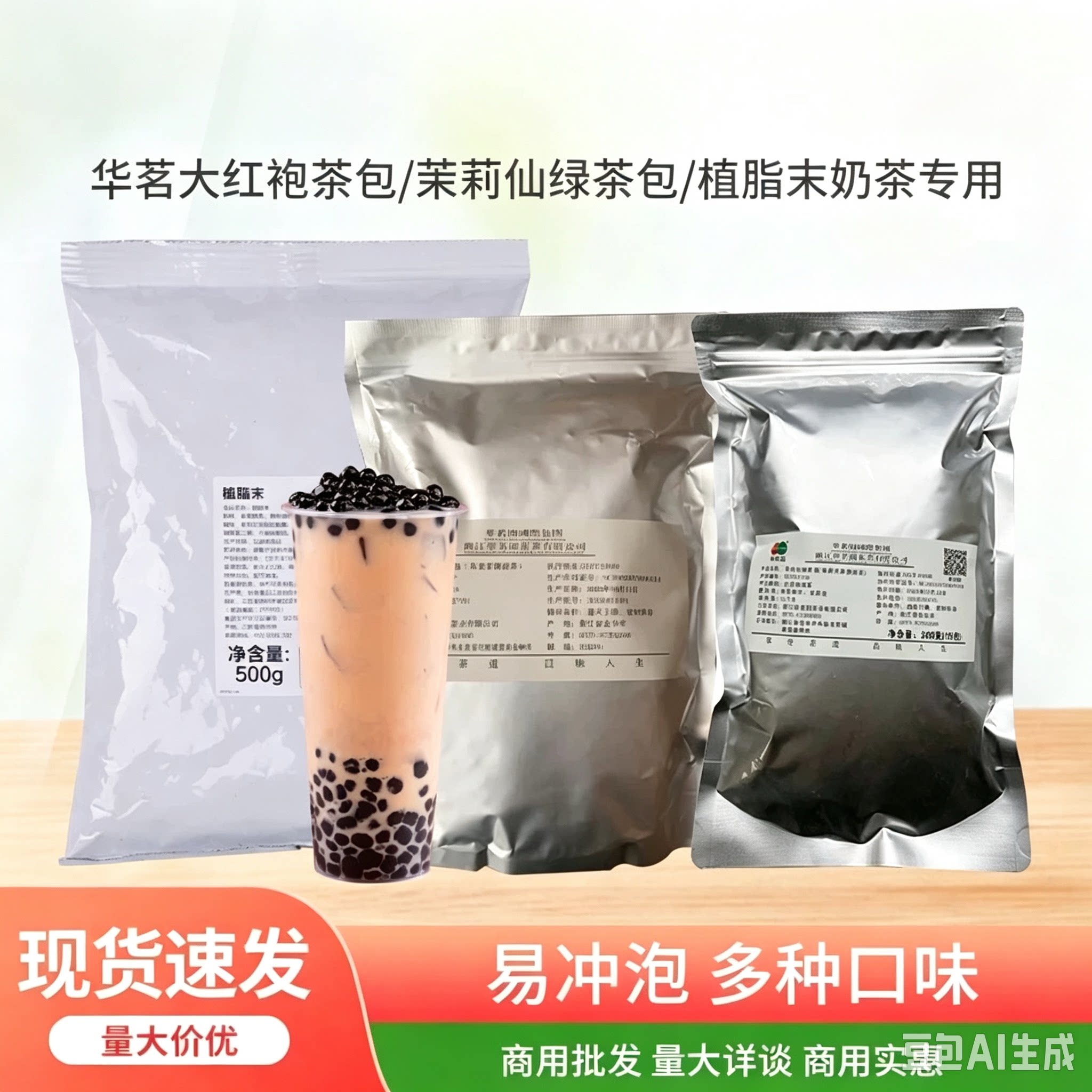 德克士华茗大红袍茶包茉莉仙绿茶包植脂末奶茶专用1kg全家奶茶粉图片