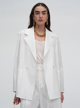 ATELIO · 棉混纺肌理感宽松薄西装