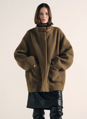 ATELIO·羊毛立领工装感廓形中长大衣